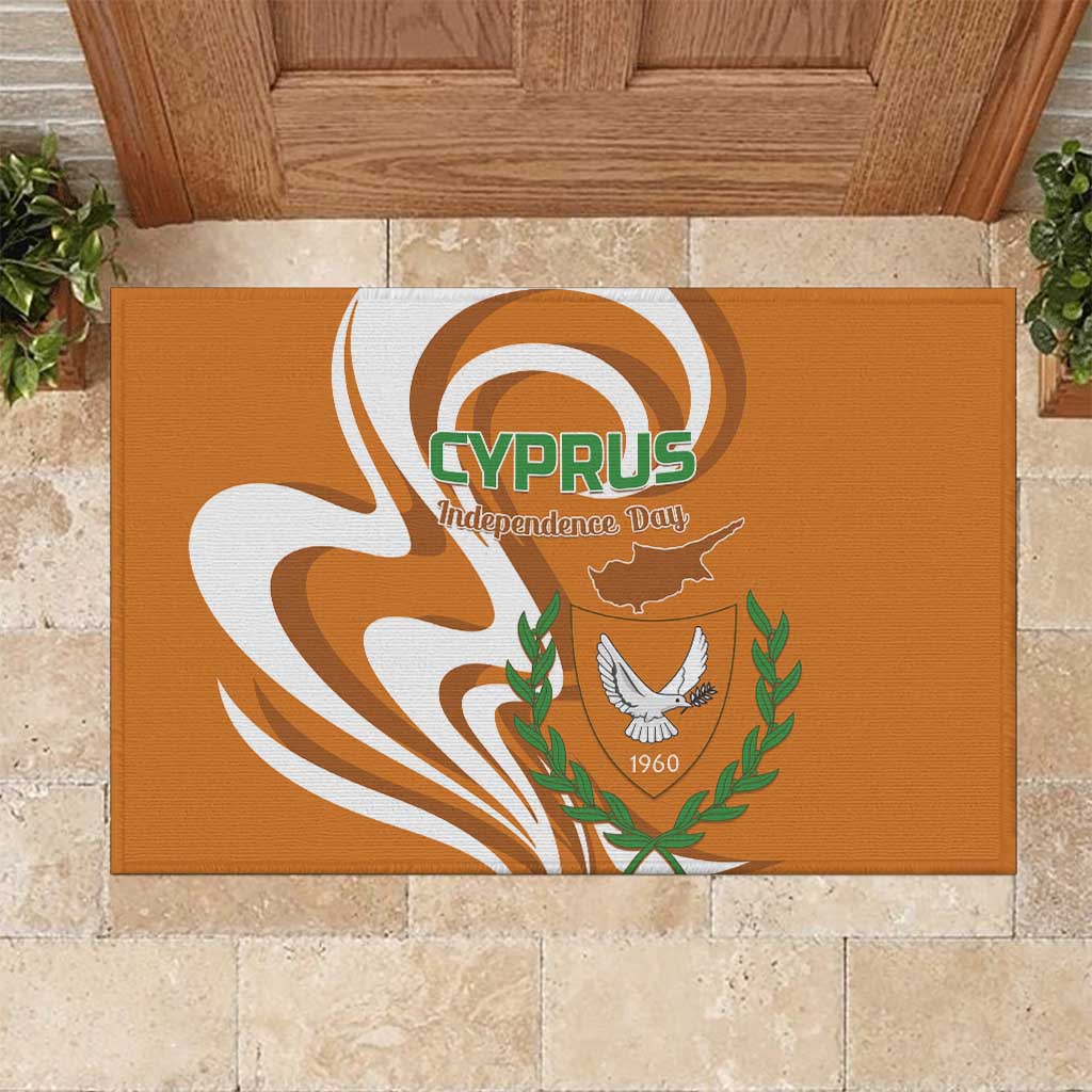 Personalized Cyprus Independence Day 1960 Rubber Doormat Kbrs Cumhuriyeti Curve Style - Wonder Print Shop