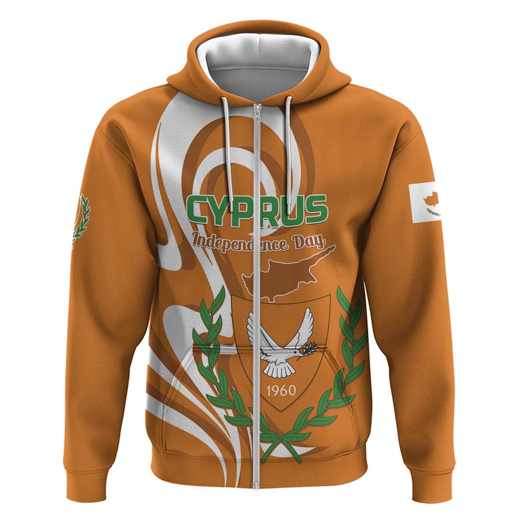 Personalized Cyprus Independence Day 1960 Zip Hoodie Kbrs Cumhuriyeti Curve Style - Wonder Print Shop