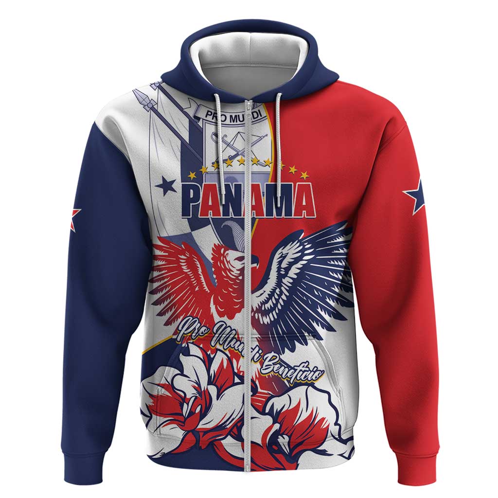 Personalized Panama Harpy Eagle Zip Hoodie Pro Mundi Beneficio Flor del Espiritu Santo - Wonder Print Shop