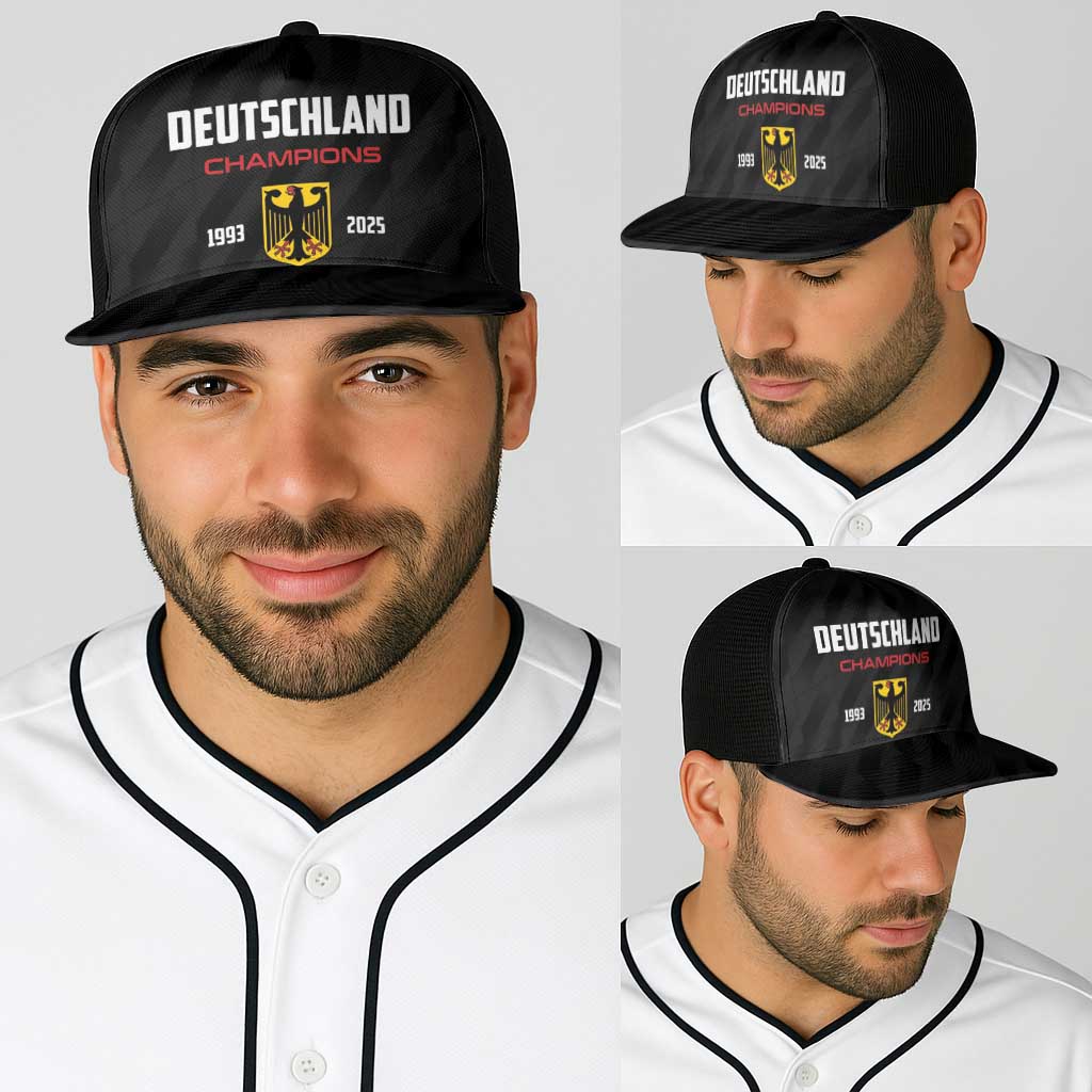 Germany 2025 Champions Basketball Black Baseball Net Cap - Wonder Print Shop