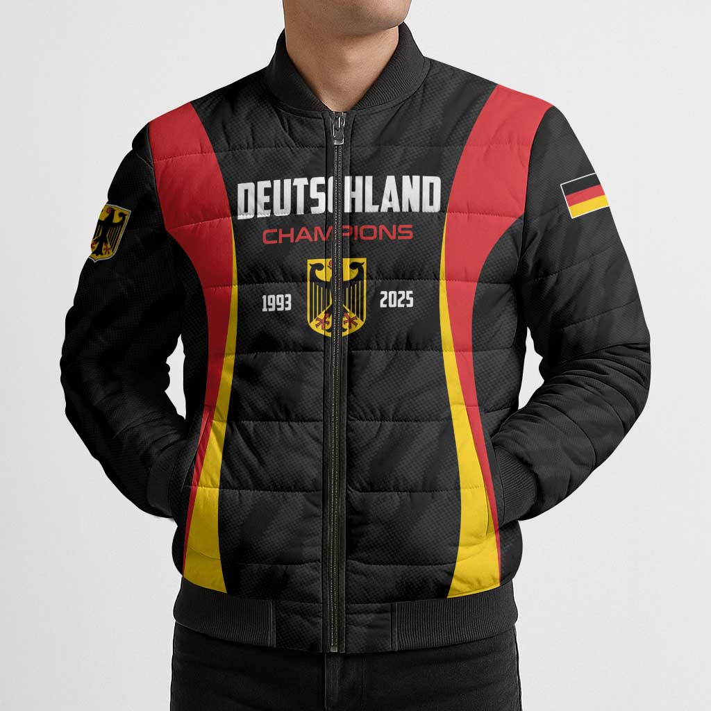 Custom Germany 2025 Champions Basketball Black Bomber Puffer Jacket - Wonder Print Shop