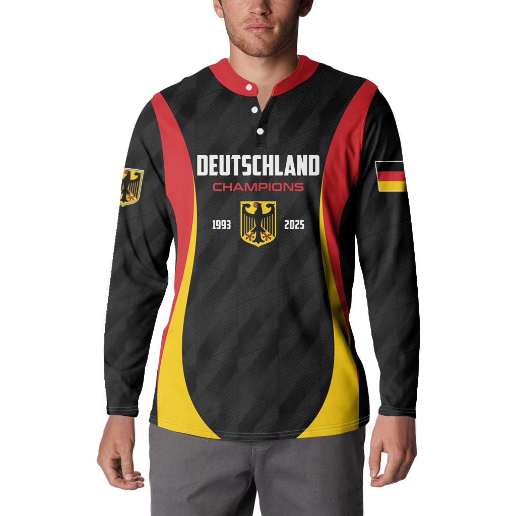 Custom Germany 2025 Champions Basketball Black Button Sweatshirt - Wonder Print Shop