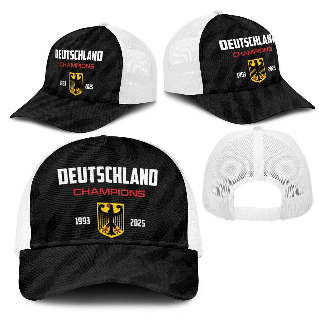 Germany 2025 Champions Basketball Black Mesh Trucker Cap - Wonder Print Shop