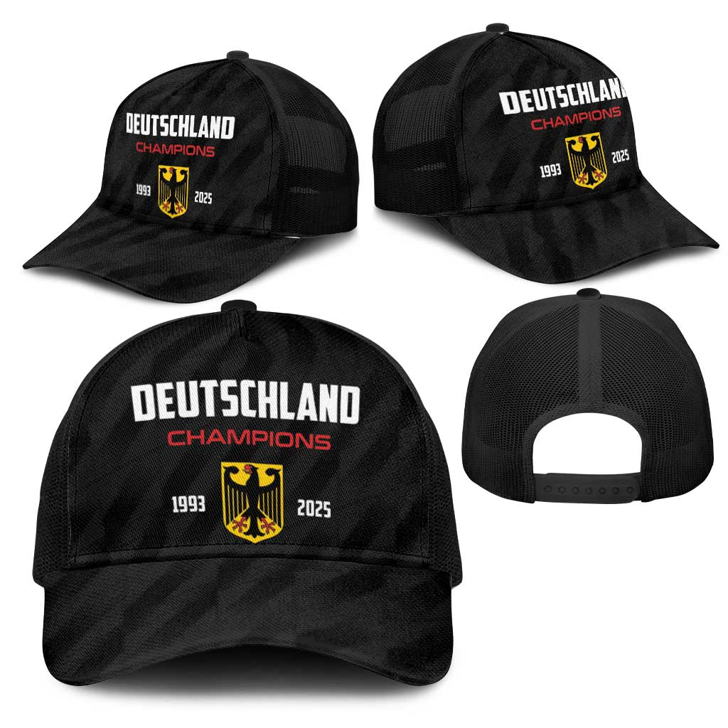 Germany 2025 Champions Basketball Black Mesh Trucker Cap - Wonder Print Shop