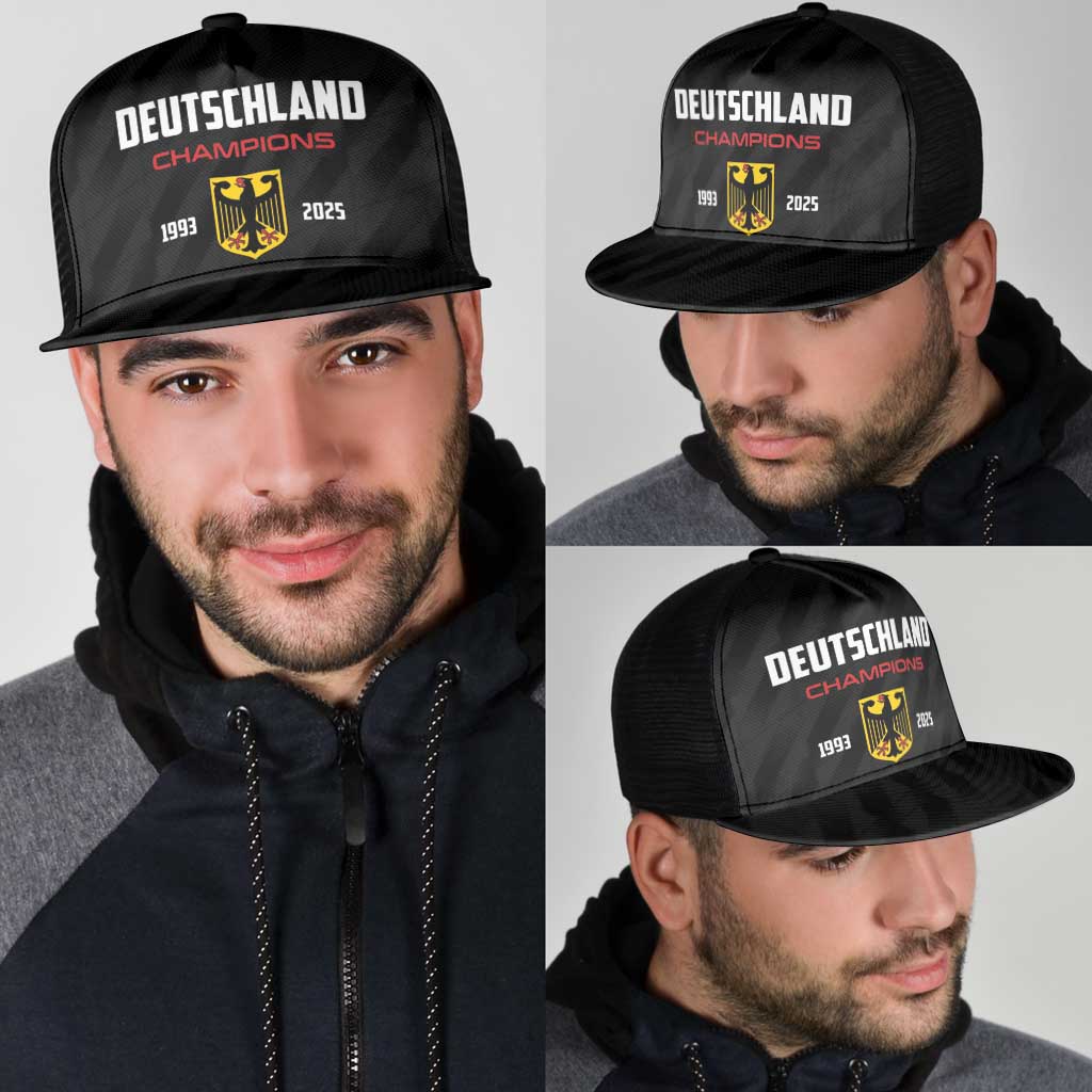 Germany 2025 Champions Basketball Black Mesh Trucker Cap - Wonder Print Shop