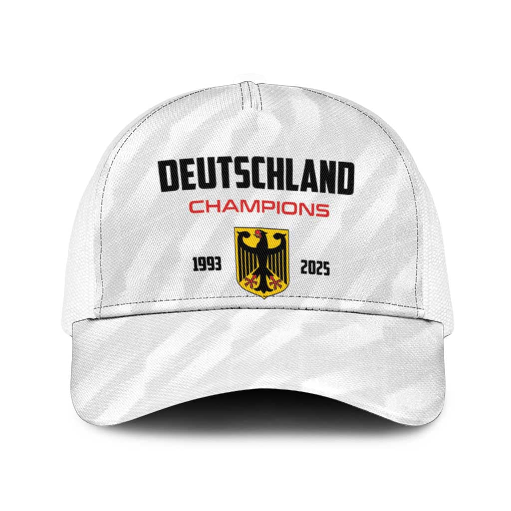 Germany 2025 Champions Basketball White Baseball Net Cap - Wonder Print Shop