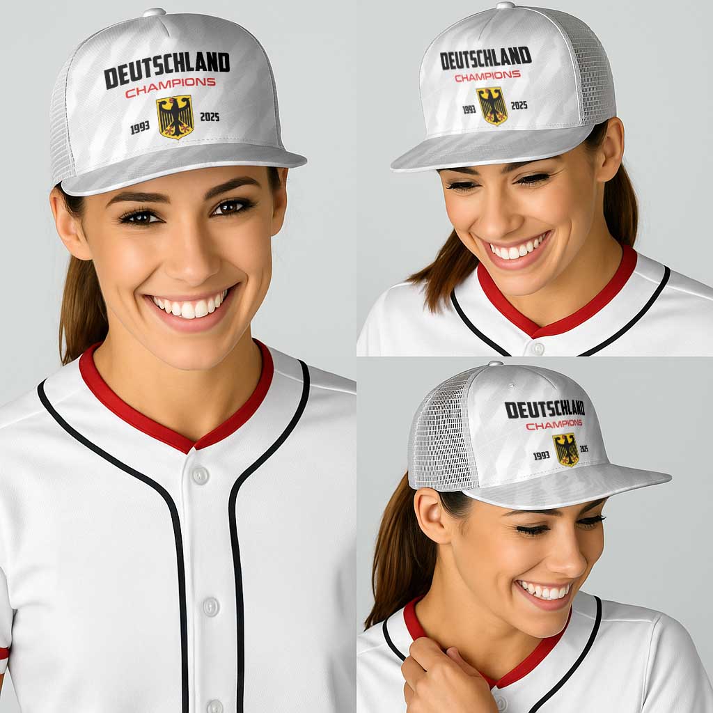 Germany 2025 Champions Basketball White Baseball Net Cap - Wonder Print Shop