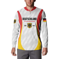 Custom Germany 2025 Champions Basketball White Button Sweatshirt - Wonder Print Shop