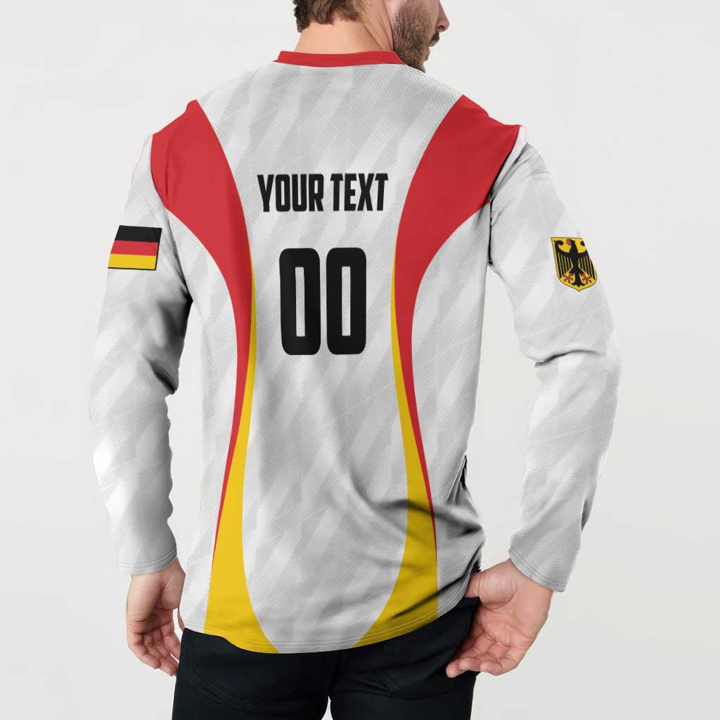 Custom Germany 2025 Champions Basketball White Button Sweatshirt - Wonder Print Shop