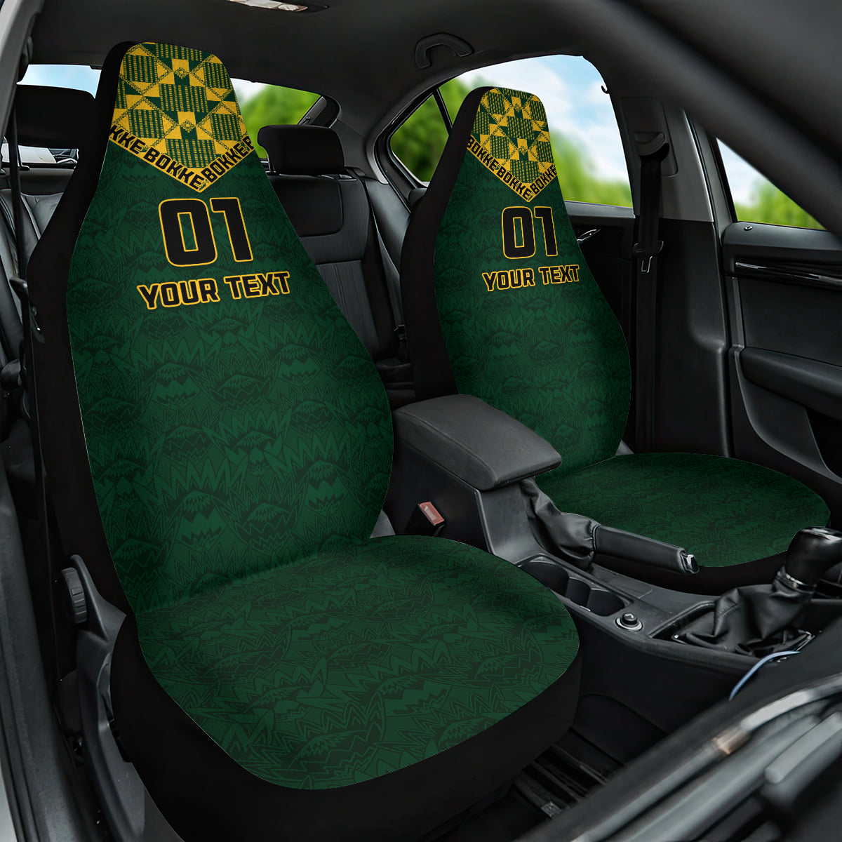 Custom South Africa Rugby Car Seat Cover Go Bokke Champion 2023 World Cup - Wonder Print Shop