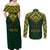 Custom South Africa Rugby Couples Matching Off Shoulder Maxi Dress and Long Sleeve Button Shirt Go Bokke Champion 2023 World Cup - Wonder Print Shop