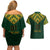 Custom South Africa Rugby Couples Matching Off Shoulder Short Dress and Hawaiian Shirt Go Bokke Champion 2023 World Cup - Wonder Print Shop