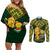 Custom South Africa Rugby Couples Matching Off Shoulder Short Dress and Long Sleeve Button Shirt Go Bokke Champion 2023 World Cup - Wonder Print Shop