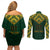 Custom South Africa Rugby Couples Matching Off Shoulder Short Dress and Long Sleeve Button Shirt Go Bokke Champion 2023 World Cup - Wonder Print Shop