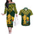 Custom South Africa Rugby Couples Matching Off The Shoulder Long Sleeve Dress and Hawaiian Shirt Go Bokke Champion 2023 World Cup - Wonder Print Shop