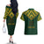 Custom South Africa Rugby Couples Matching Off The Shoulder Long Sleeve Dress and Hawaiian Shirt Go Bokke Champion 2023 World Cup - Wonder Print Shop