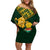 Custom South Africa Rugby Family Matching Off Shoulder Short Dress and Hawaiian Shirt Go Bokke Champion 2023 World Cup - Wonder Print Shop