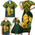 Custom South Africa Rugby Family Matching Short Sleeve Bodycon Dress and Hawaiian Shirt Go Bokke Champion 2023 World Cup - Wonder Print Shop