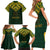 Custom South Africa Rugby Family Matching Short Sleeve Bodycon Dress and Hawaiian Shirt Go Bokke Champion 2023 World Cup - Wonder Print Shop