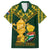 Custom South Africa Rugby Family Matching Short Sleeve Bodycon Dress and Hawaiian Shirt Go Bokke Champion 2023 World Cup - Wonder Print Shop