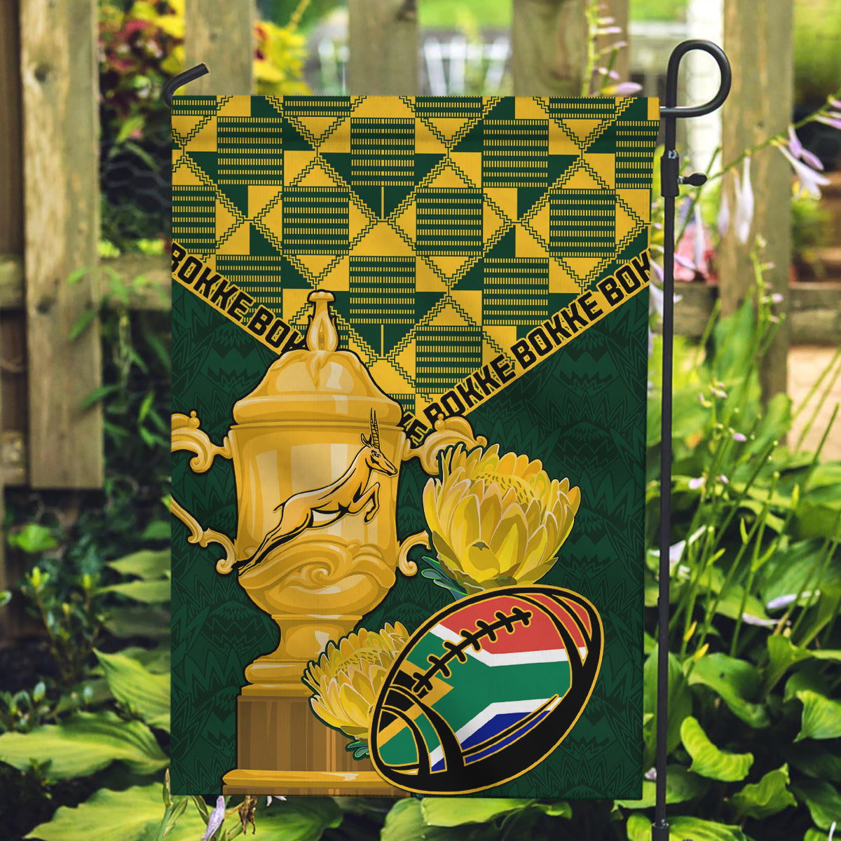 Custom South Africa Rugby Garden Flag Go Bokke Champion 2023 World Cup - Wonder Print Shop