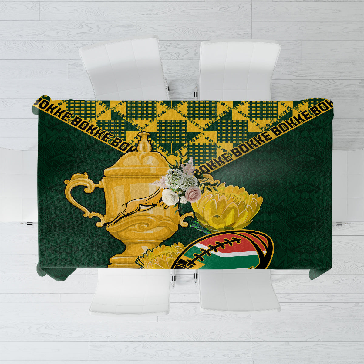 Custom South Africa Rugby Tablecloth Go Bokke Champion 2023 World Cup - Wonder Print Shop