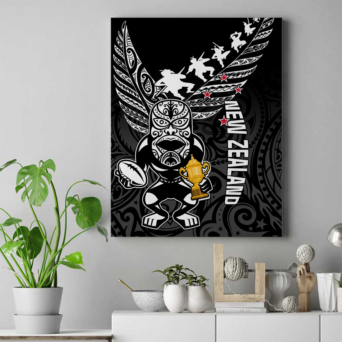 Custom New Zealand Silver Fern Rugby Canvas Wall Art Aotearoa Champion 2023 World Cup - Wonder Print Shop