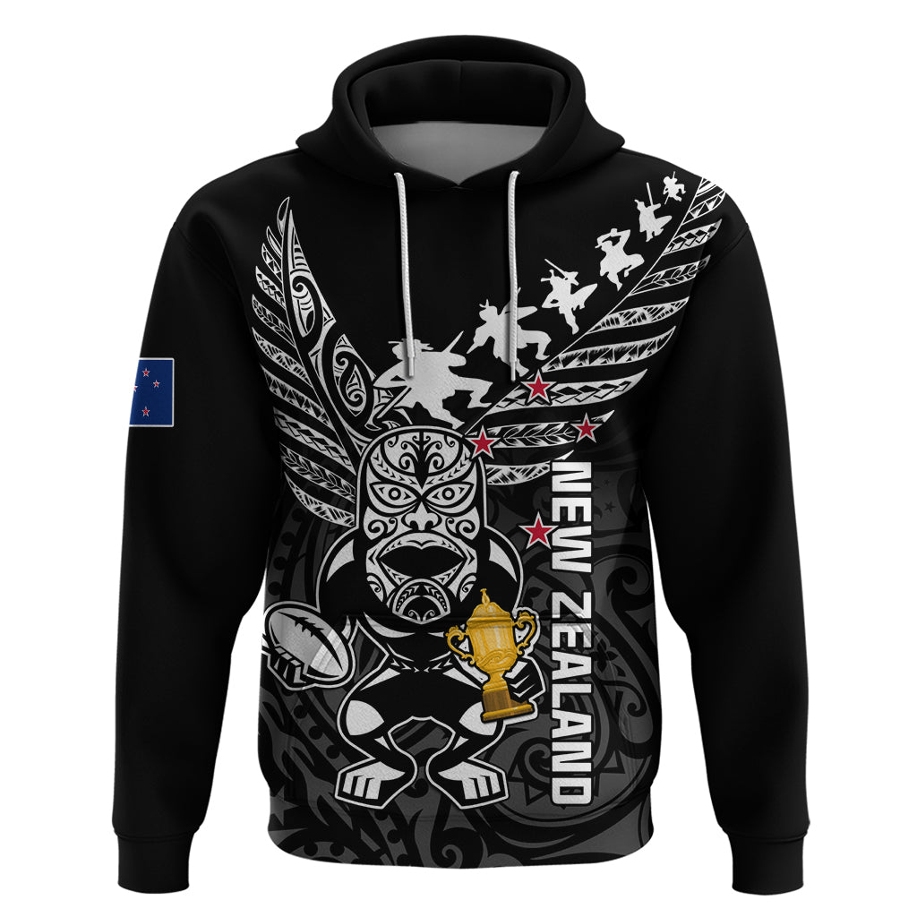 Custom New Zealand Silver Fern Rugby Hoodie Aotearoa Champion 2023 World Cup - Wonder Print Shop