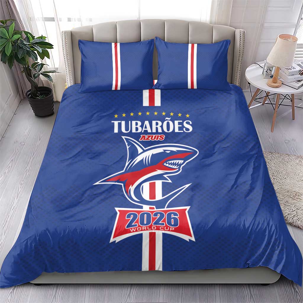 Cape Verde 2026 Football Bedding Set Blue Sharks WC Debut - Wonder Print Shop