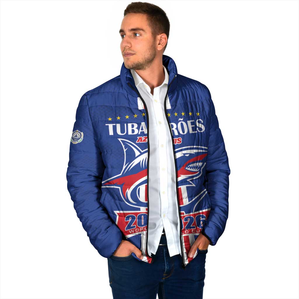 Custom Cape Verde 2026 Football Padded Jacket Blue Sharks WC Debut - Wonder Print Shop