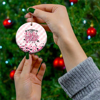 In October We Wear Pink Ceramic Ornament Pink Pretty Bow Pastel Gingham - Wonder Print Shop