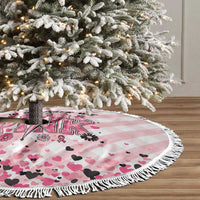 In October We Wear Pink Tree Skirt Pink Pretty Bow Pastel Gingham - Wonder Print Shop