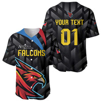 Black Falcons jersey set: front with crest and graphic, back with YOUR TEXT 01.