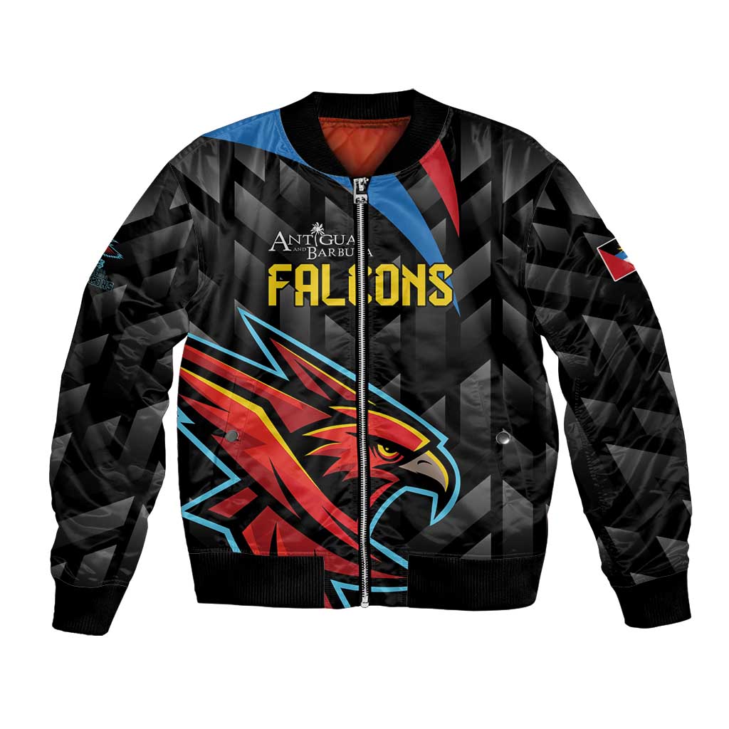 Custom Antigua and Barbuda Cricket Bomber Jacket Falcons Flying High - Wonder Print Shop