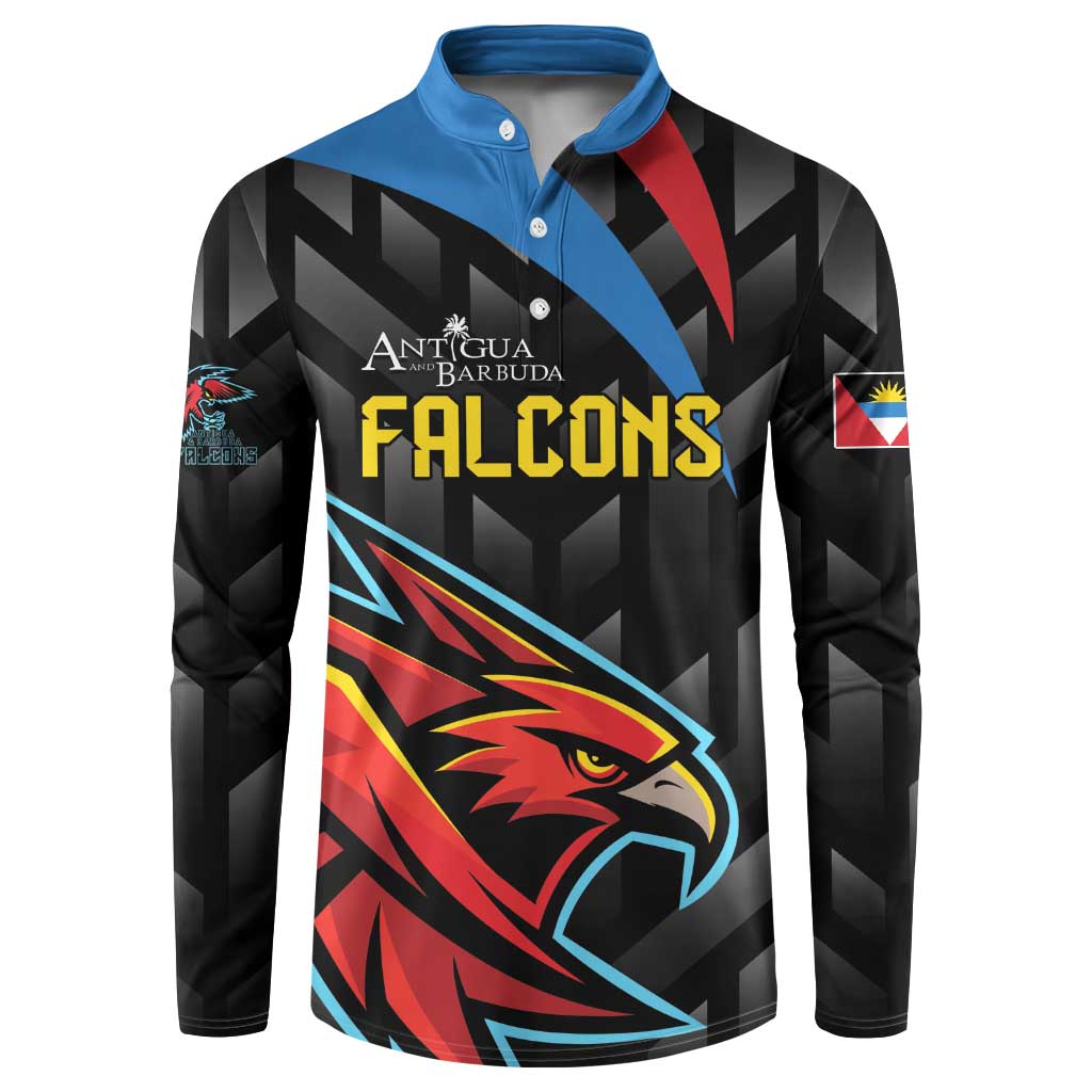 Custom Antigua and Barbuda Cricket Button Sweatshirt Falcons Flying High - Wonder Print Shop