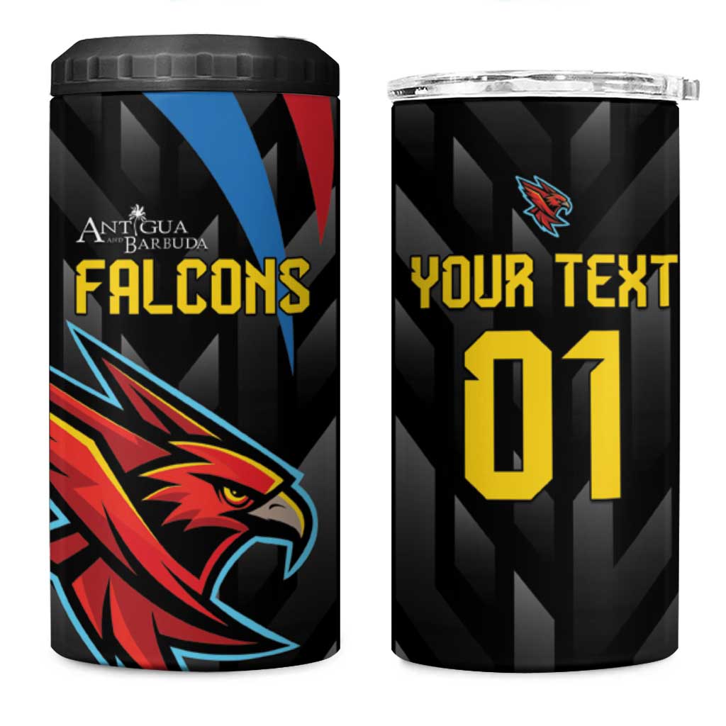 Custom Antigua and Barbuda Cricket 4 in 1 Can Cooler Tumbler Falcons Flying High