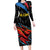 Custom Antigua and Barbuda Cricket Long Sleeve Bodycon Dress Falcons Flying High - Wonder Print Shop