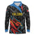 Custom Antigua and Barbuda Cricket Long Sleeve Polo Shirt Falcons Flying High - Wonder Print Shop