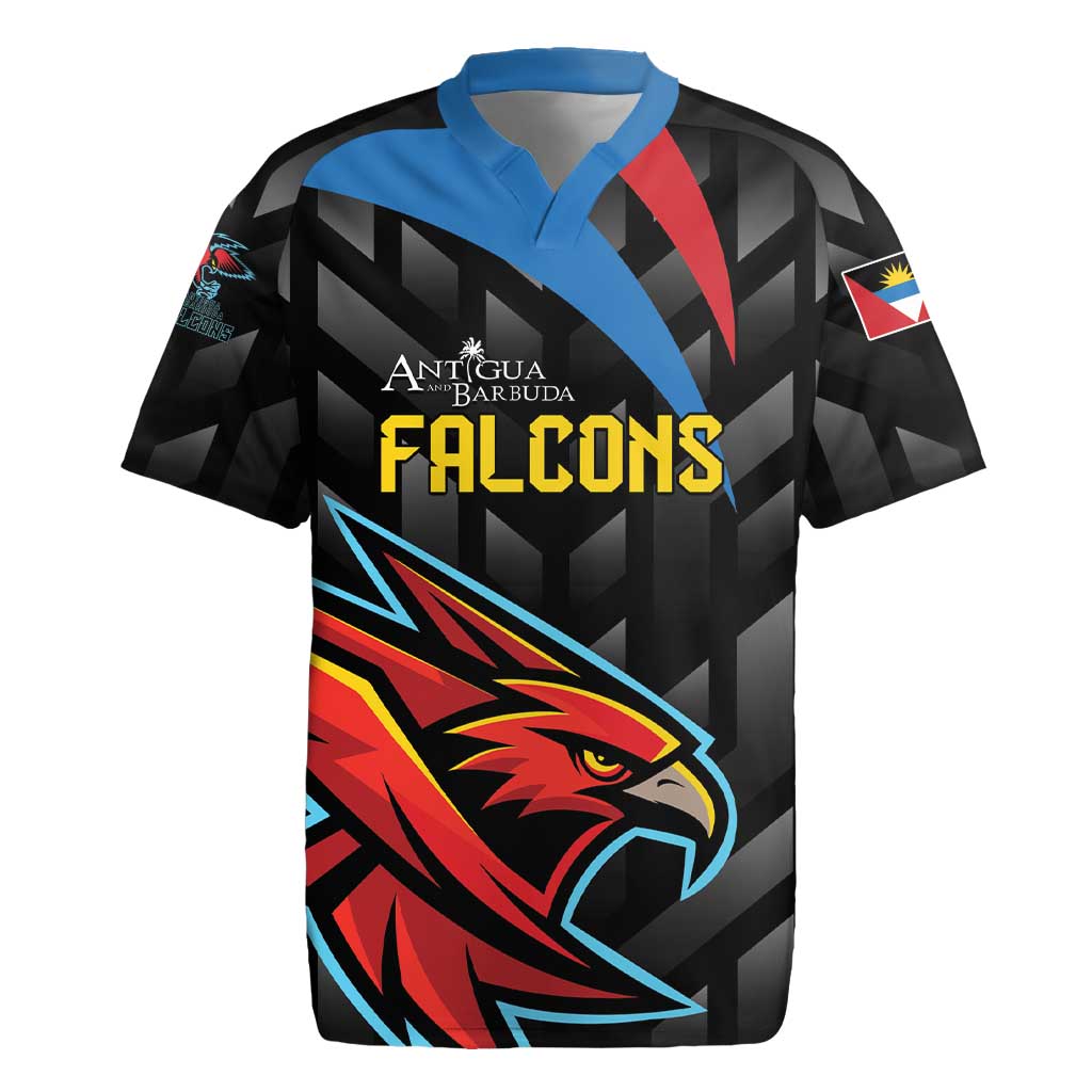 Custom Antigua and Barbuda Cricket Rugby Jersey Falcons Flying High - Wonder Print Shop