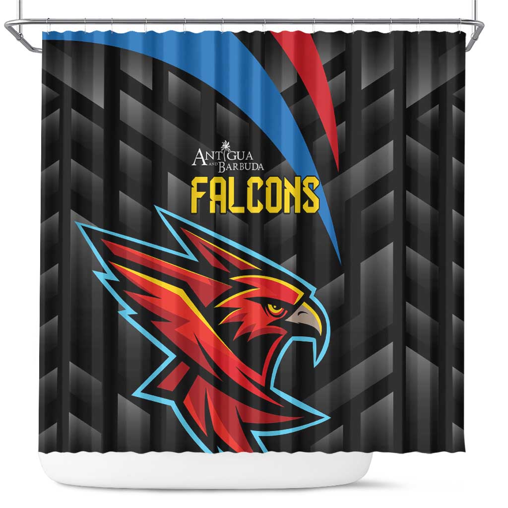 Antigua and Barbuda Cricket Shower Curtain Falcons Flying High