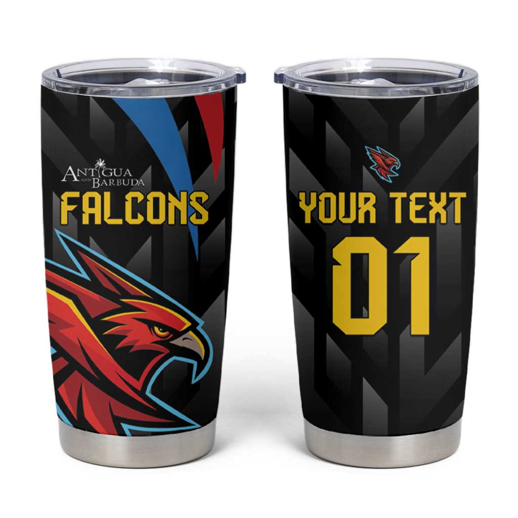 Custom Antigua and Barbuda Cricket Tumbler Cup Falcons Flying High