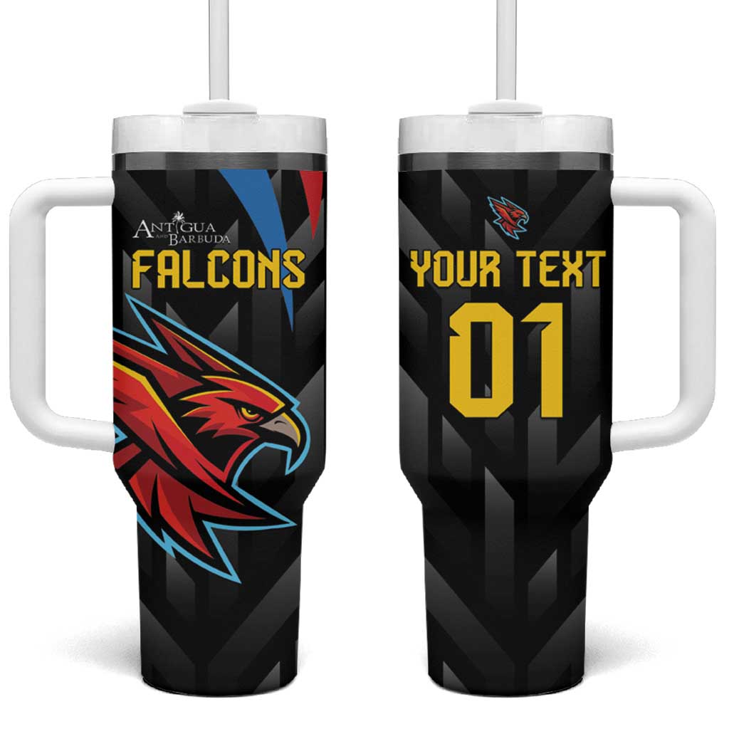 Custom Antigua and Barbuda Cricket Tumbler With Handle Falcons Flying High