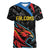 Custom Antigua and Barbuda Cricket Women V-Neck T-Shirt Falcons Flying High - Wonder Print Shop