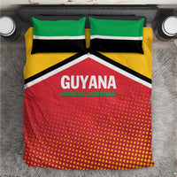 Guyana Amazon Warriors bedding set with red, yellow, green, black duvet and two pillows