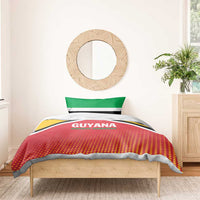 Guyana Amazon Warriors duvet set: red dotted blanket with Guyana text and green-and-black accents