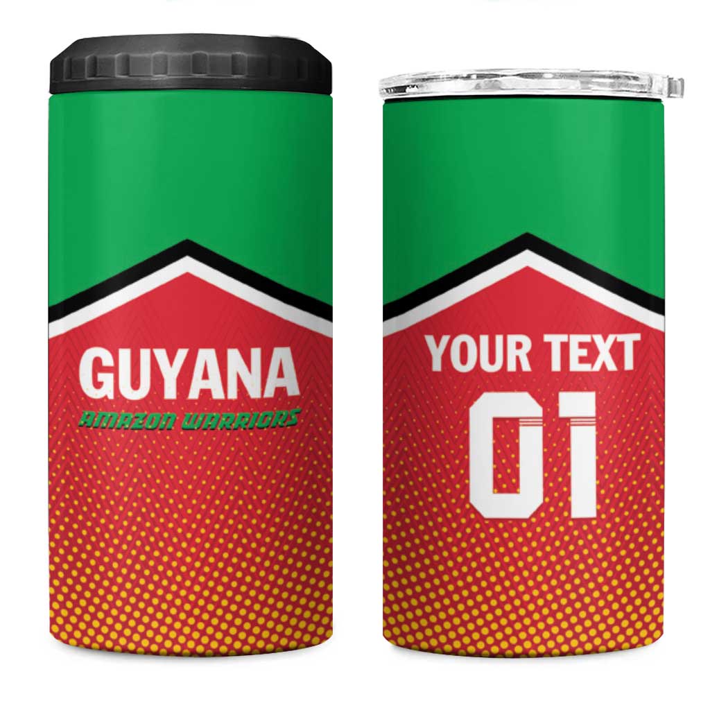 Custom Guyana Cricket Amazon Warriors 4 in 1 Can Cooler Tumbler All The Way Champions