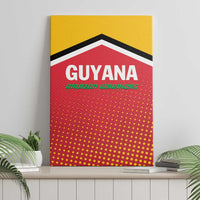 Guyana Amazon Warriors canvas wall art featuring large GUYANA text on red dotted background