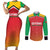 Custom Guyana Cricket Amazon Warriors Couples Matching Short Sleeve Bodycon Dress and Long Sleeve Button Shirt All The Way Champions - Wonder Print Shop