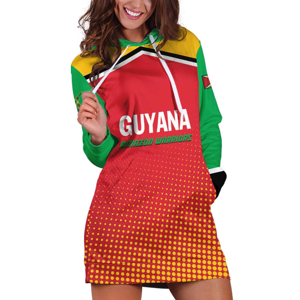 Custom Guyana Cricket Amazon Warriors Hoodie Dress All The Way Champions - Wonder Print Shop