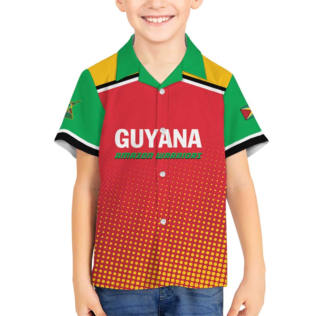 Custom Guyana Cricket Amazon Warriors Kid Hawaiian Shirt All The Way Champions - Wonder Print Shop